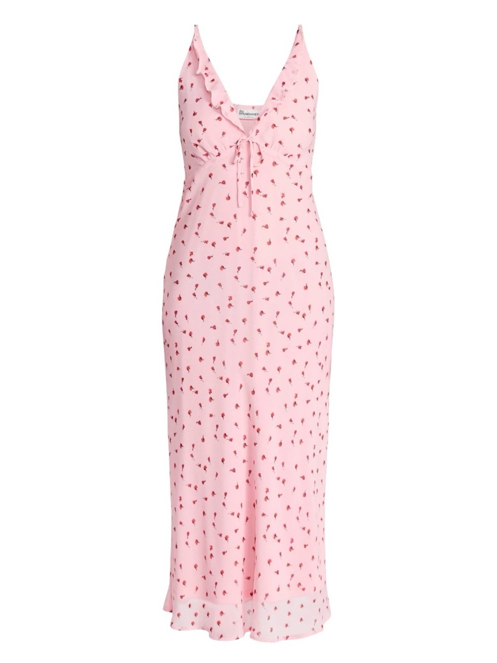 No Boundaries Pink Cherry-Print Slip Maxi